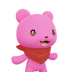 3D LEELEE-Normal-Pink bear-#00164