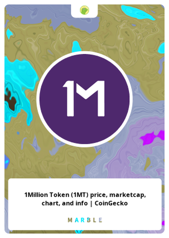 1Million Token (1MT) price, marketcap, chart, and info | CoinGecko