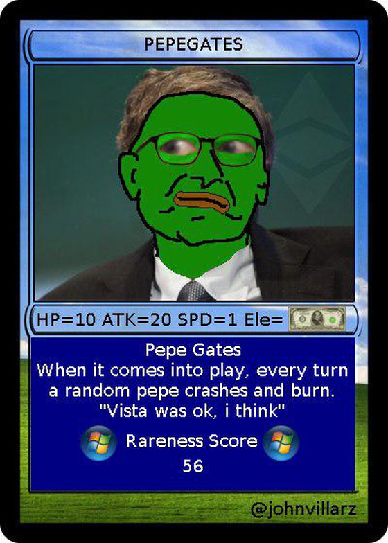 PEPEGATES - Series 2 Card 16 RarePepe - Created by John Villar in September 2016