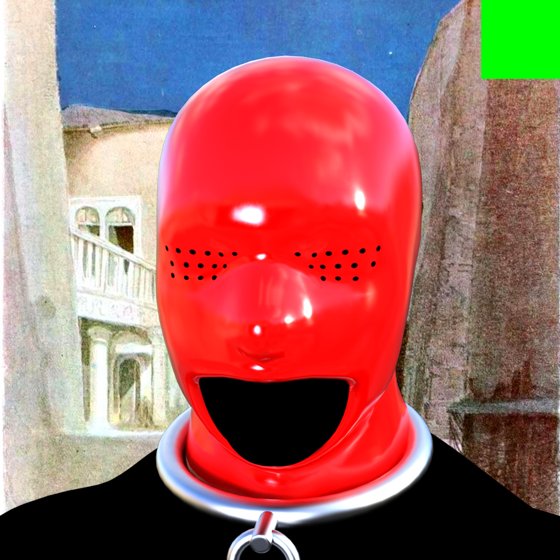 Villain #90 - The Red Latex Sexual Deviant Villain on the Mediterranean Home background with the Green Accent