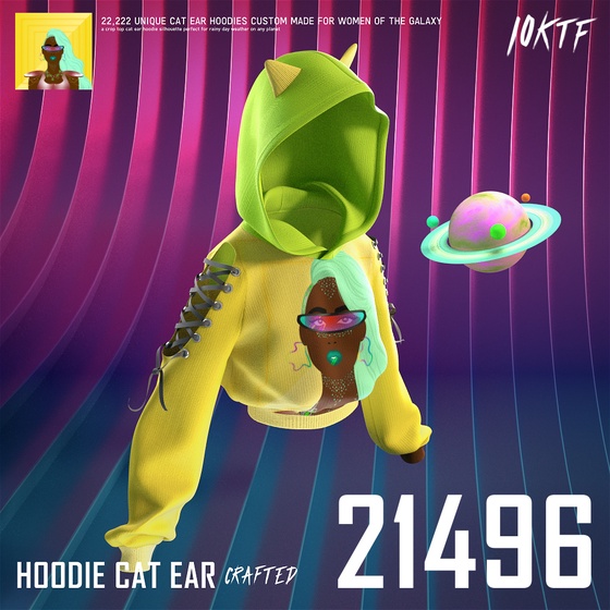 Galaxy Cat Ear Hoodie #21496