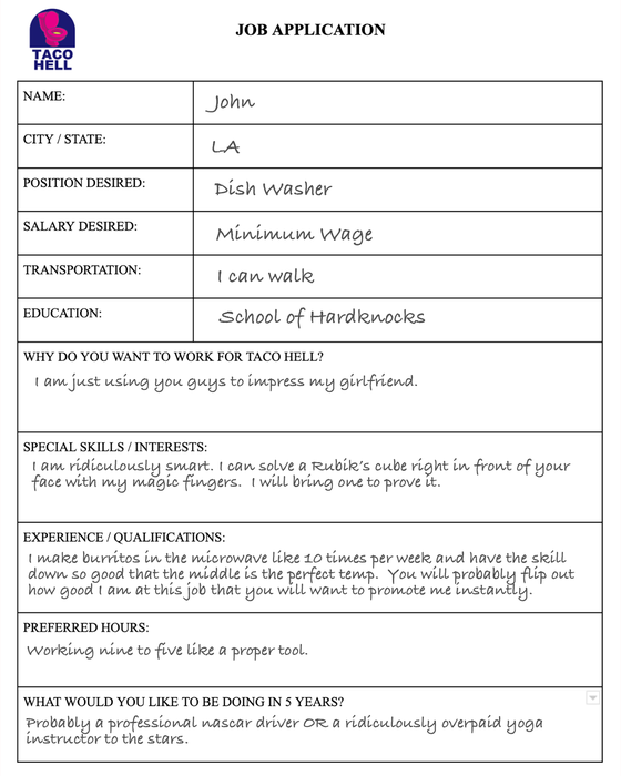 Taco Hell Job Applications #17