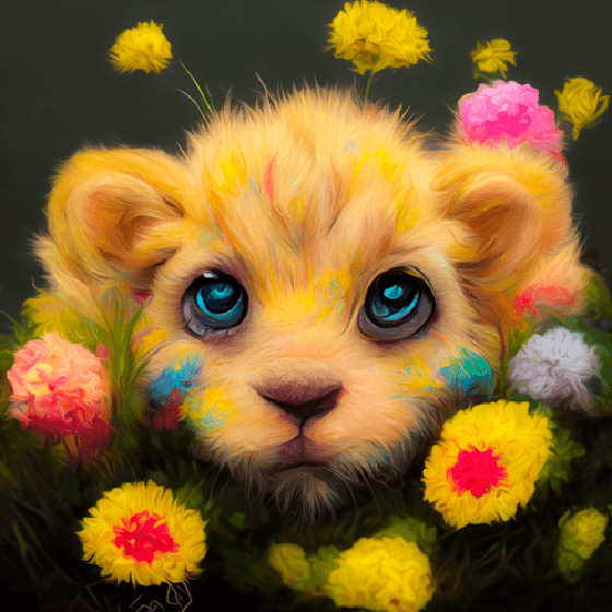 Cute baby lion