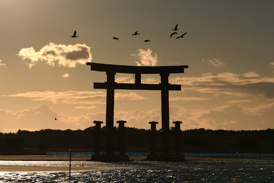 Bentenjima Torii in Lake Hamana