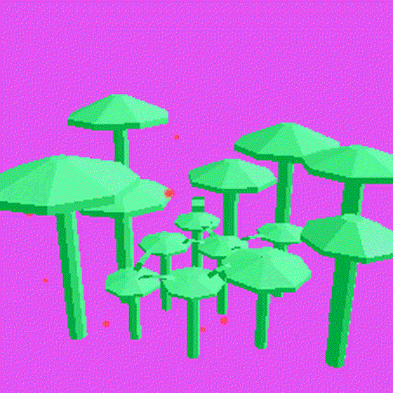 mushroom forest (キノコの森): emerald galactic (red ethereal)