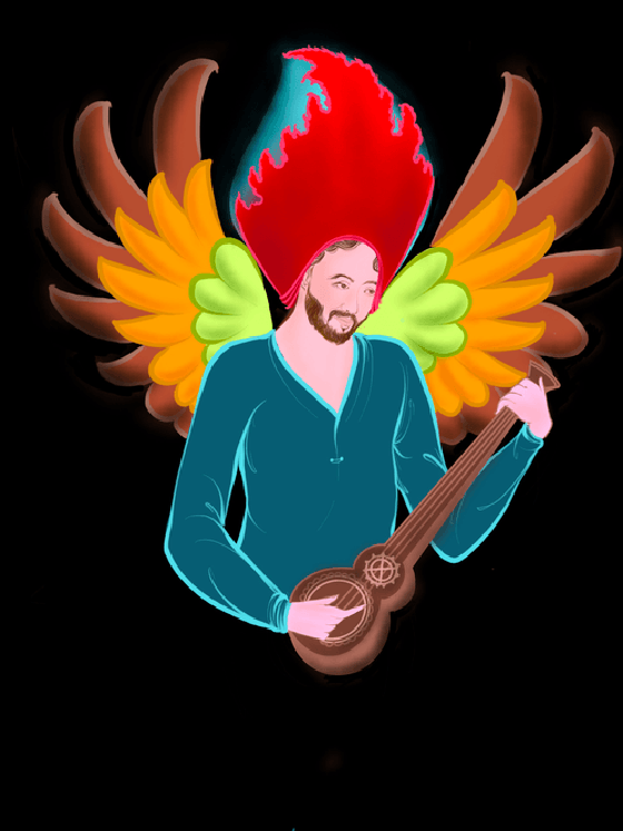 Angel with his instrument