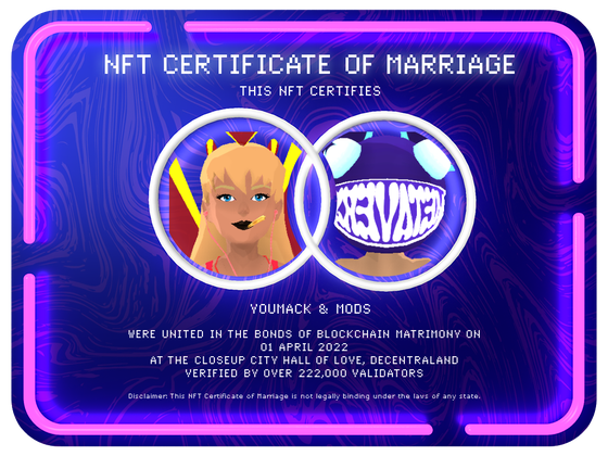 Certificate of Marriage #5