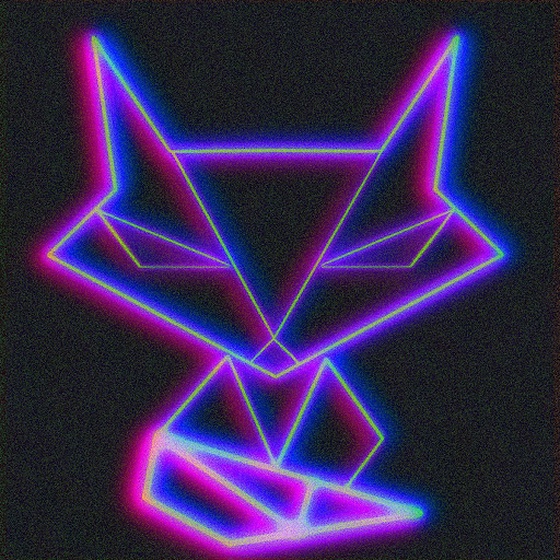 Static Blue Purple Neon Fox