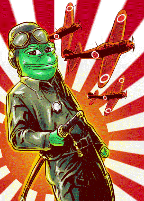 KAMIKAZEPEPE | Series 21 Card 16 | 1 of 200 | Rare Pepe 2017 NFT