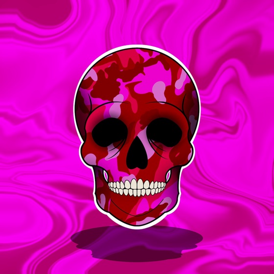 Bubble Gum Camo Skull