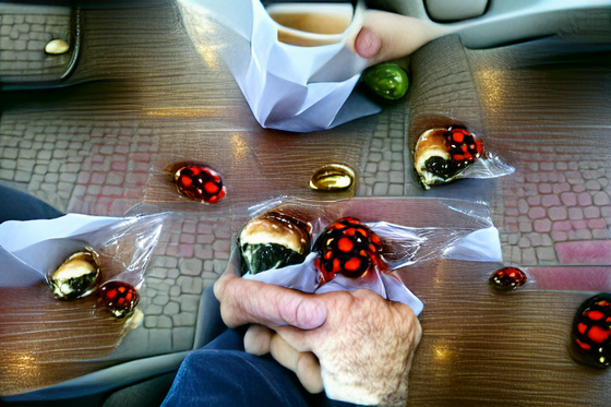 My Dad taking me to a cafe in double bay that sold sandwiches and chocolates wrapped like ladybugs.