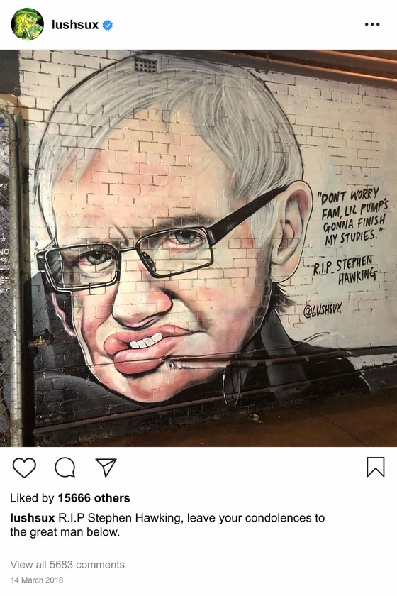 Lushsux #3053 - Mural Stephen Hawking