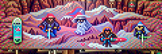 #565 The wizards are riding snowboards in the mountains