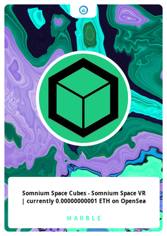 Somnium Space Cubes - Somnium Space VR | currently 0.00000000001 ETH on OpenSea