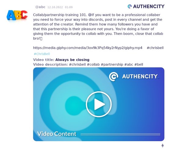 Authencity publication by   (@abc)