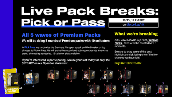 WIP - NBA TopShot Premium Packs Pick or Pass - 50 packs\10 Collectors - Collector Slot 10