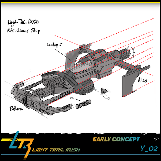 Light Trail Rush, First concept art: Ship Resistance