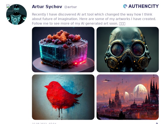 Authencity publication by Artur Sychov (@artur)