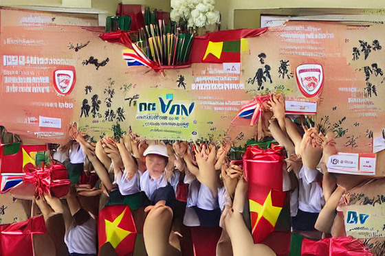 We came together to organise a full day event for school children in Vietnam