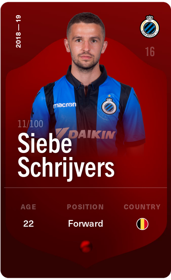 Siebe Schrijvers 2018-19 • Rare 11/100
