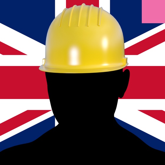 Villain #532 - The Construction Villain on the British background with the Pink Accent