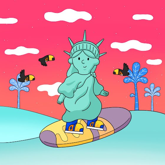 Surfing Statue🗽