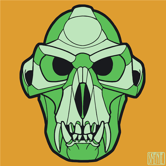 💀63 | MINIMALIST LANGUR SKULL | Green