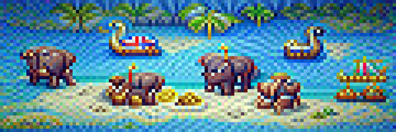 #390 The elephants are chilling on the beach