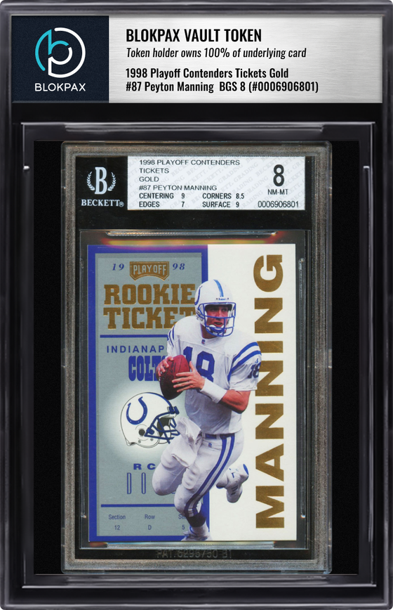 1998 Playoff Peyton Manning #87 - BGS 8 (Cert: 0006906801)