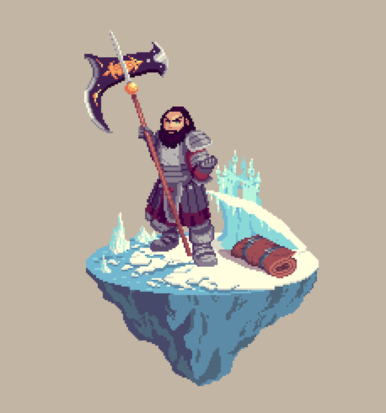 Lead Dwarf Beastcleave Barbarian from The Castle + Bedroll.png