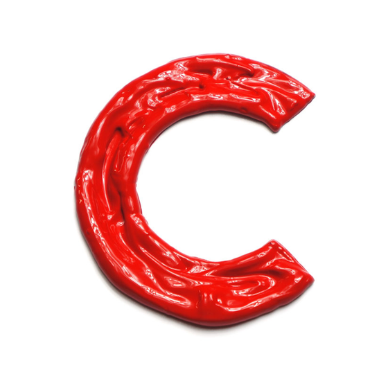 "C" in Red Acrylic