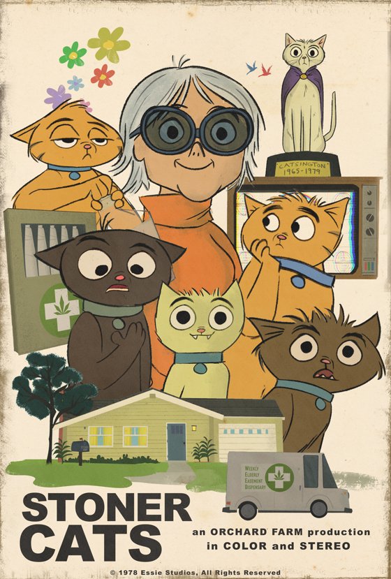 #72 70's Stoner Cats Poster