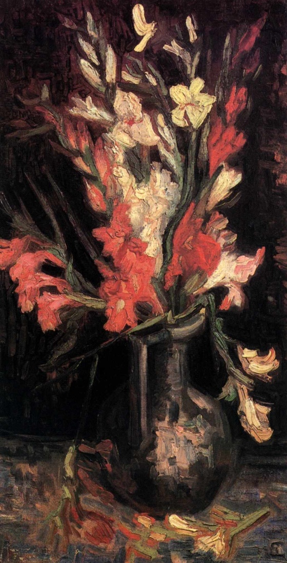 #290 Vase with Red Gladioli