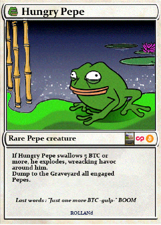 2017 Rare Pepe Creature 1/300 PEPEHUNGRY Series 10 Card 25