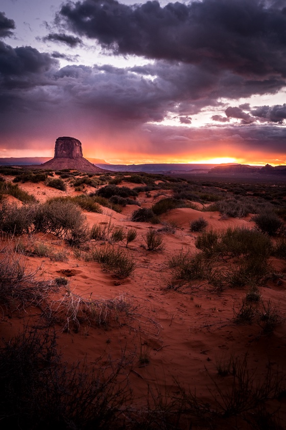 Rainy Sunset Butte