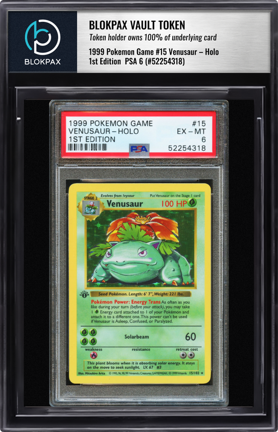 1999 Pokémon Venusaur #15 - PSA 6 (Cert: 52254318)