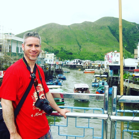 A tourist in Hong Kong