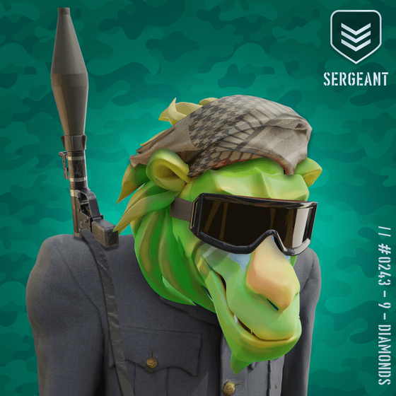 Angry Green Sergeant Baboon #243