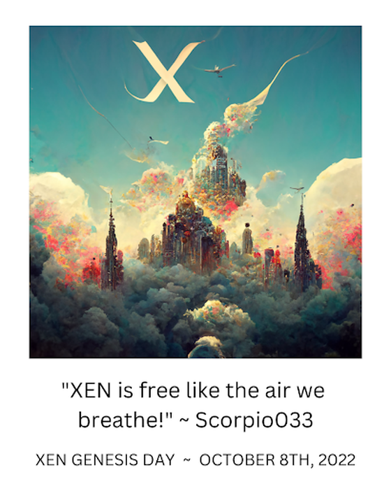 XEN is free like the air we breathe! XEN Genesis Day Quote NFT