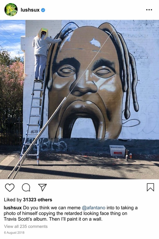 Lushsux #3180 - Mural Travis Scott