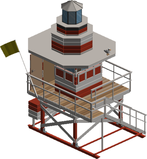 Red Lifeguard Tower