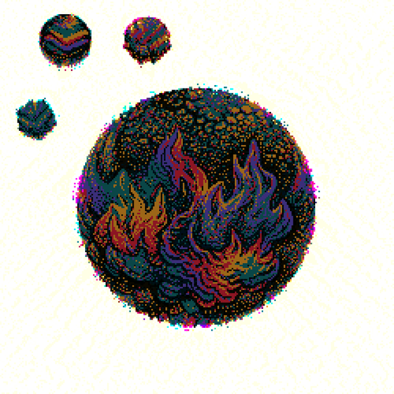 TIE DYE FLAMES PLANET