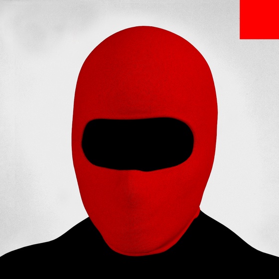 Villain #64 - The Red Balaclava Villain on the Original background with the Red Accent