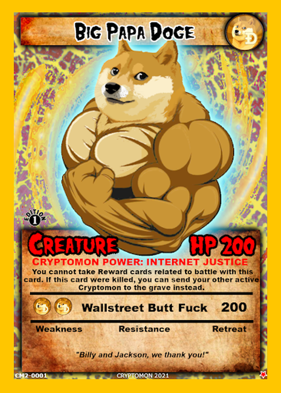 Official Cryptomon Big Papa Doge CM2-0001 1st Edition