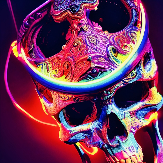 Psychedelic Cyber Skull #2