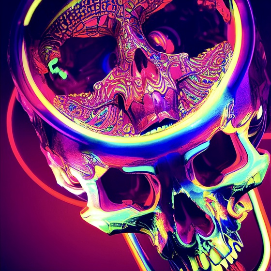 Psychedelic Cyber Skull #3