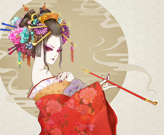 Japanese Oiran Hyakka Ryoran