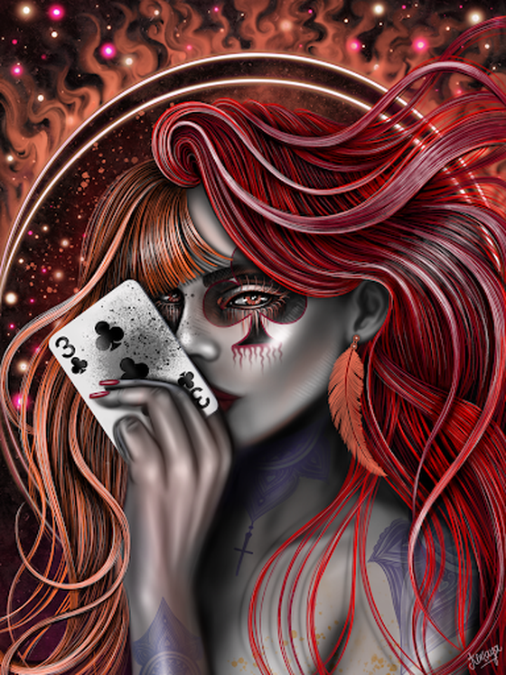 Lady Three of Clubs