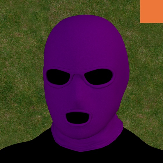 Villain #66 - The Purple Ski Mask Villain on the Grass background with the Original Accent