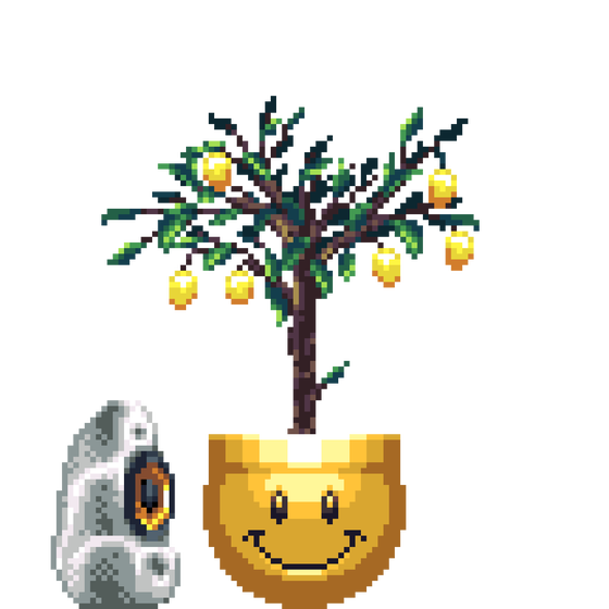 Lemon Tree in Smiley pot with Designer Speaker